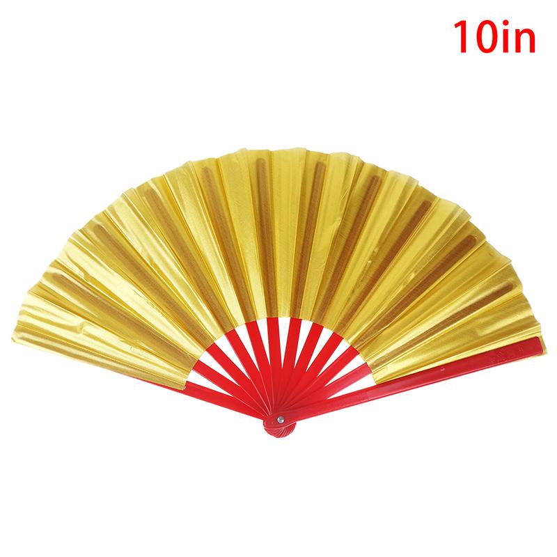 

8/10-дюймовый двухсторонний золотой лазерный веер, китайский веер тайцзи, голографические складные веера, веер кунг-фу, веер для украшения концертных баров и вечеринок 10 inch