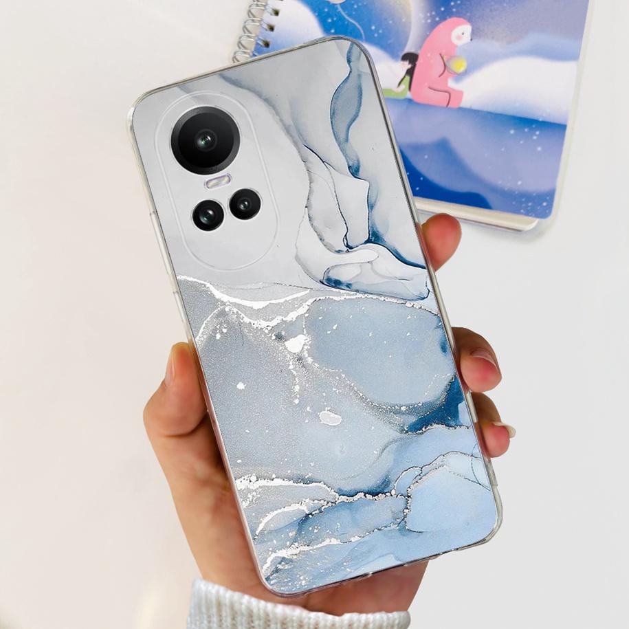 For Oppo Reno 10 Pro 5G Case Reno 10 Phone Case Fashion Flower Cartoon Clear Silicone Shockproof Cover For Reno10 Pro Plus Coque