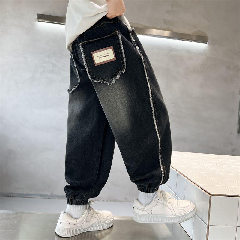 

Ретро-джинсы для мальчиков, рабочая одежда, повседневные брюки для детей, взрывные улицы, весенние и осенние сезоны 170