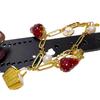 "KS Strawberry Bracelet & Earring Set: Gold-Plated, High-End Design with Fruit Accents"