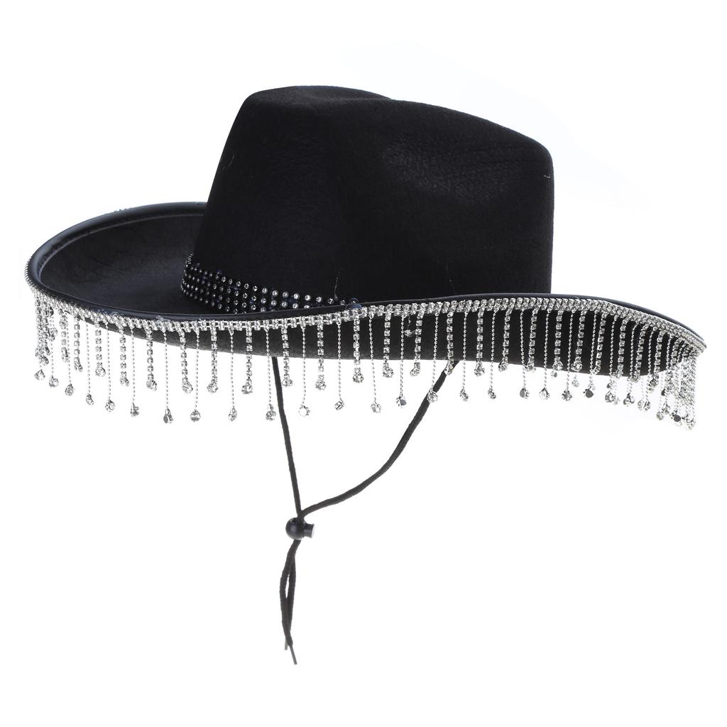 Pink West Cowboy Hat Western Cowgirl Women Girls Rhinestones Cowgirl Hat Carnival Party Cap West Costumes for Adults