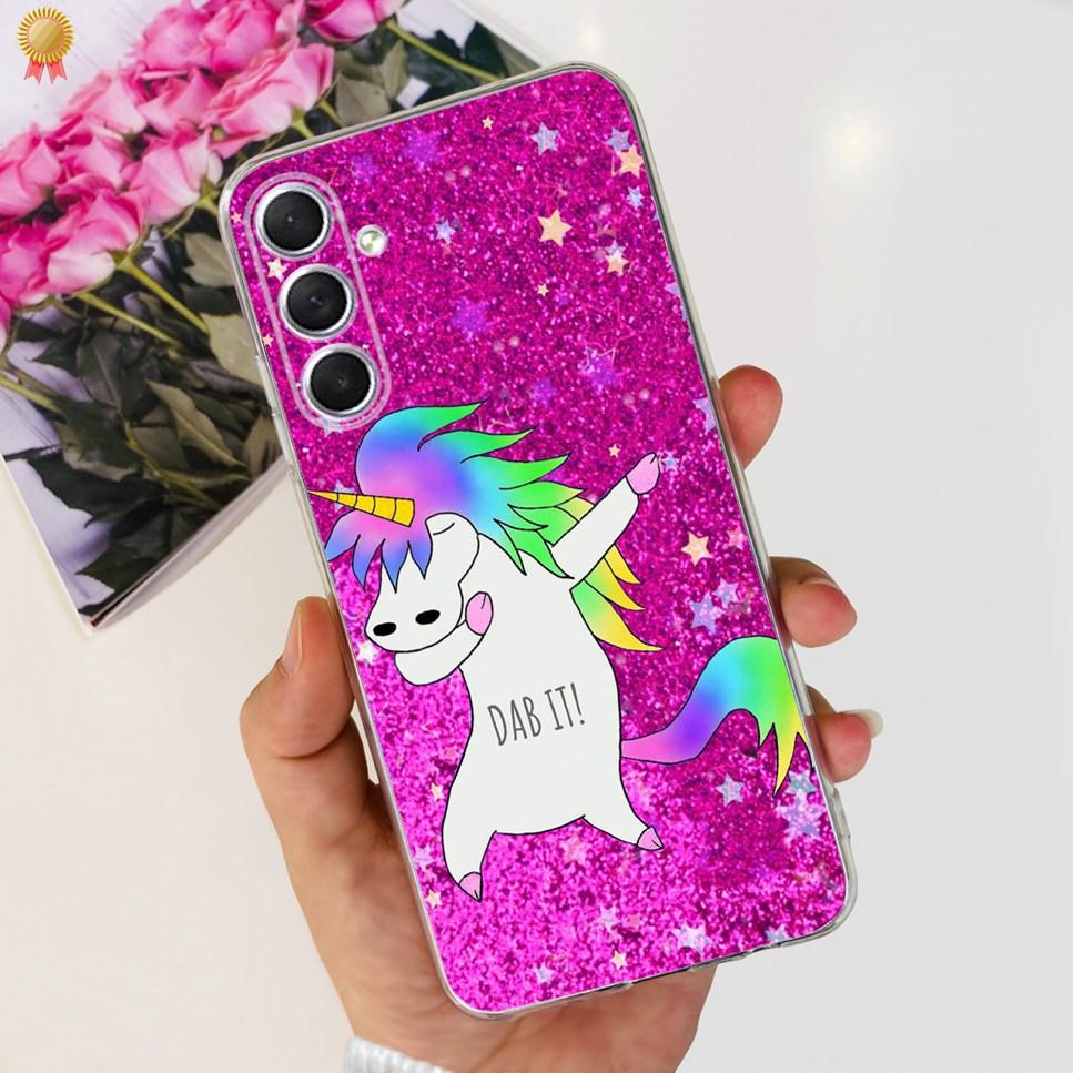 Case For Samsung F54 5G Back Cover Glitters Fashion Cat Wolf Soft Silicon Bumper For Samsung Galaxy F54 5G F546B Phone Case Capa