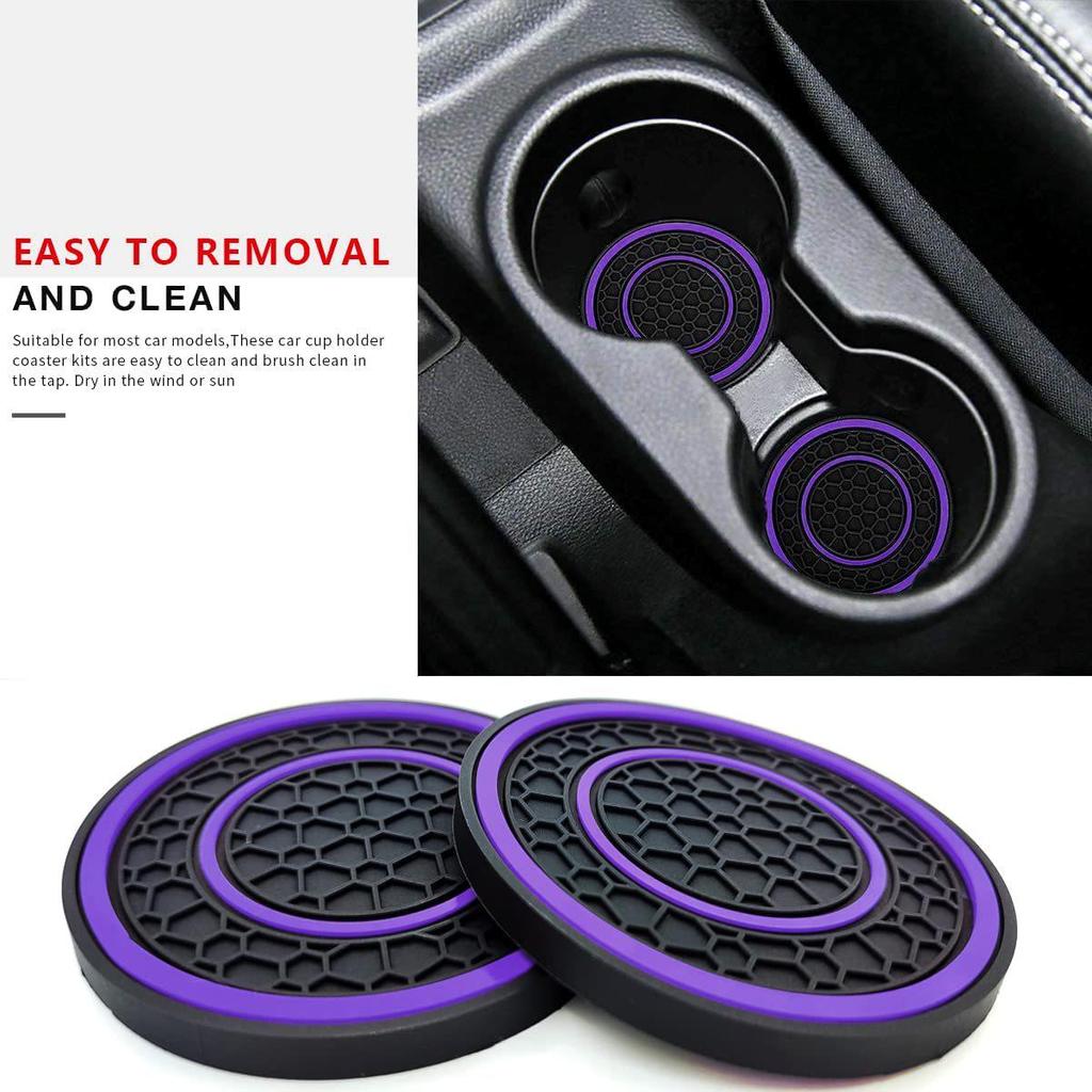 Car Coaster Set: Universal Anti-Slip Round Slot Organizer (2-Piece)
