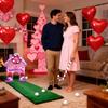 Zencefilli Kurabiye Şeker Baston Sevgililer Günü Golf Oyunu Seti İç Mekan Aile Partisi Ev Ofis Eğlencesi İçin Sopalı ve 6 Toplu Mini Golf Sahası