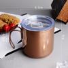 380ML Stainless Steel Coffee Thermal Mug with Cover Curved Handle Portable Milk Water Cups Office Kitchen Bar Drinkware Utensils