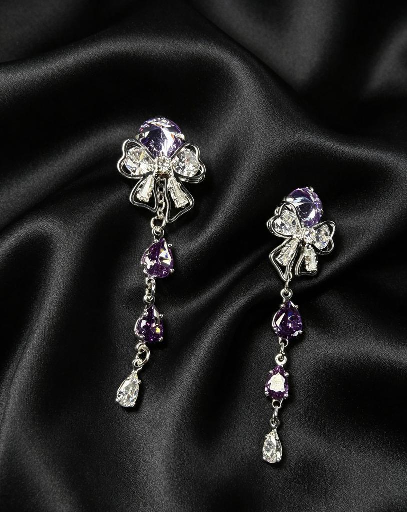 Crystal Butterfly Tassel Earrings: Silver Needle, Zirconia-Inlaid, Long Style for Women’s High-End Summer Fashion