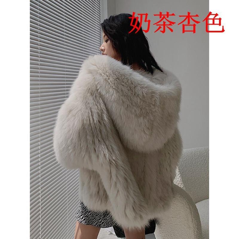 Autumn and Winter New Hooded Imitation Fox Fur Coat Women's Loose and Thin Long Fur Coat Fashion
