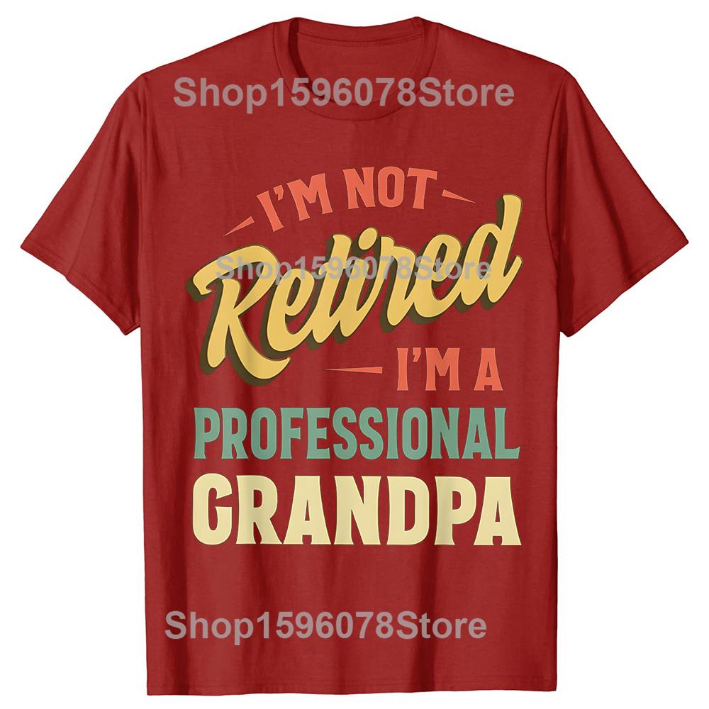 Funny Fathers Day Retired Grandpa TShirt Summer Men Fashion Vintage Summer Style Cotton Short Sleeve Oversized Tshirt Tops