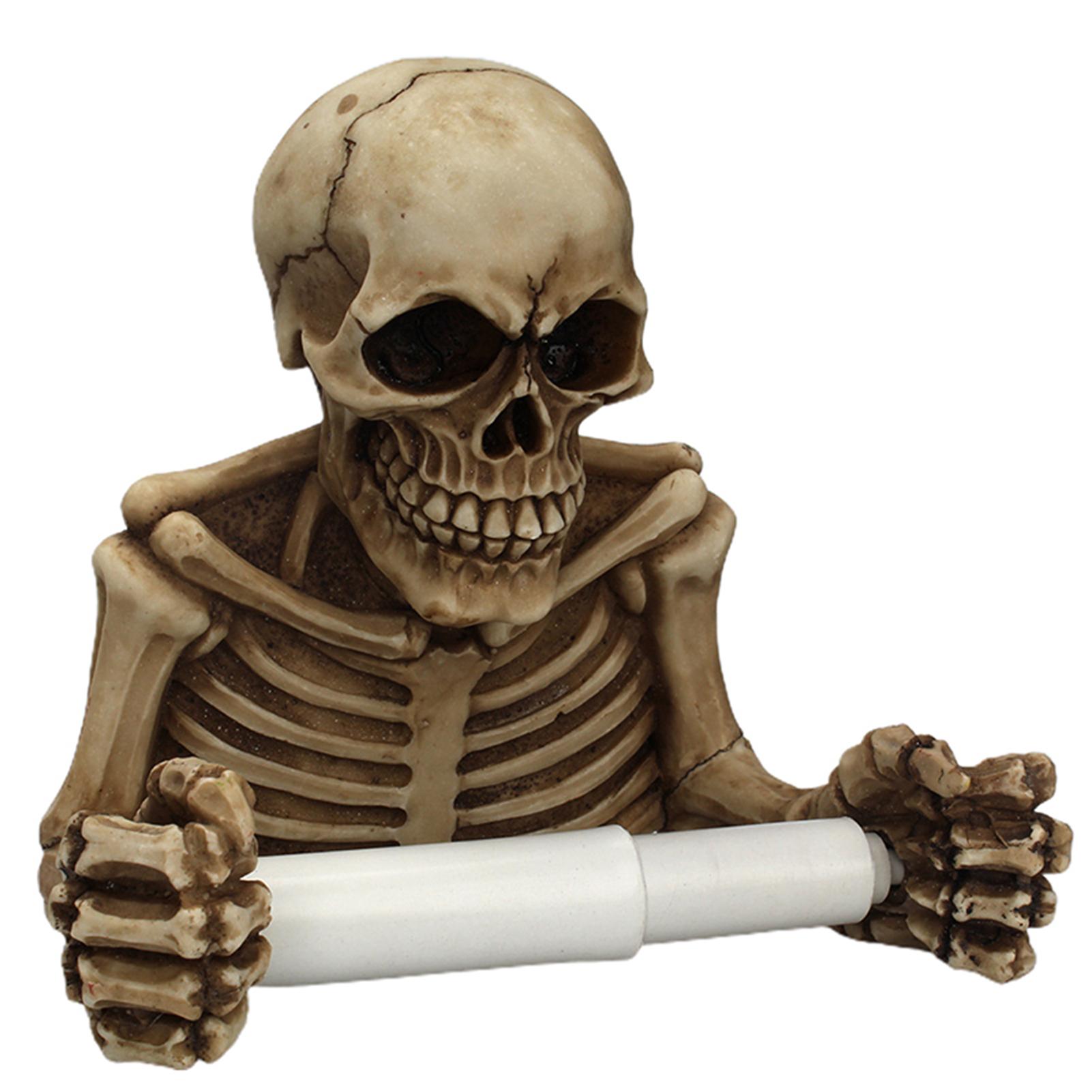 Skull Toilet Paper Holder Creative Wall Mounted Waterproof Rack Bathroom For Halloween Decoration