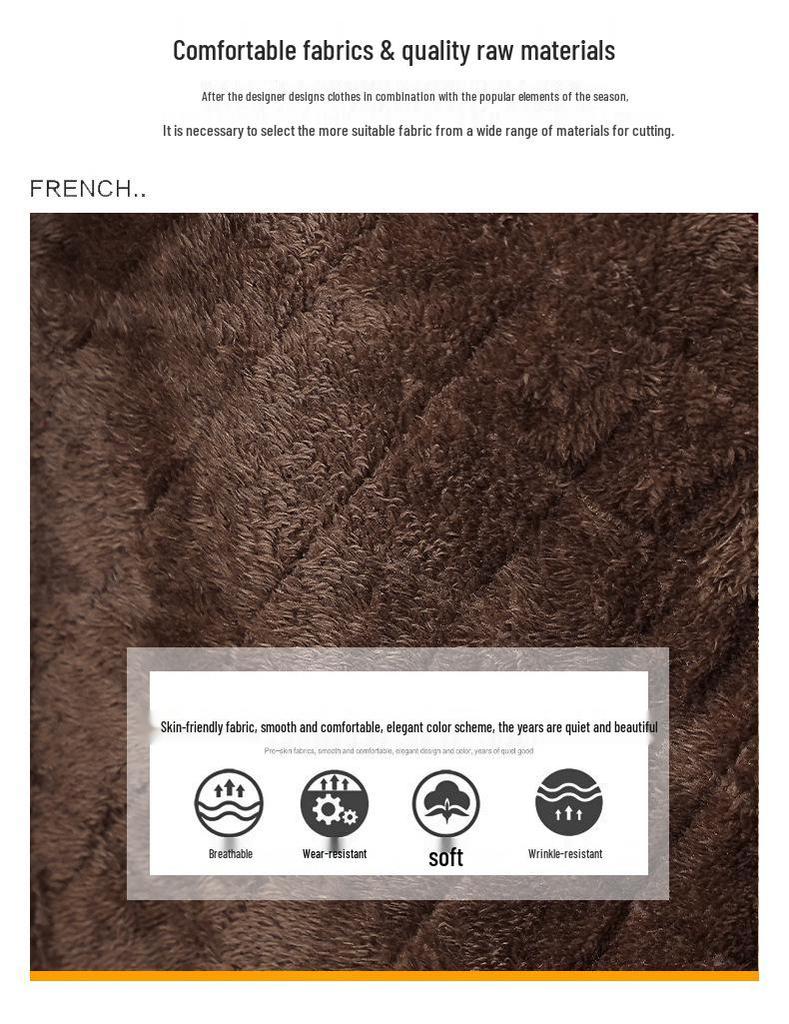 Stylish Plus Size Fleece-Lined Jacket for Middle-Aged and Elderly Women, Warm Cardigan for Moms, Fits Up To 200 Jin