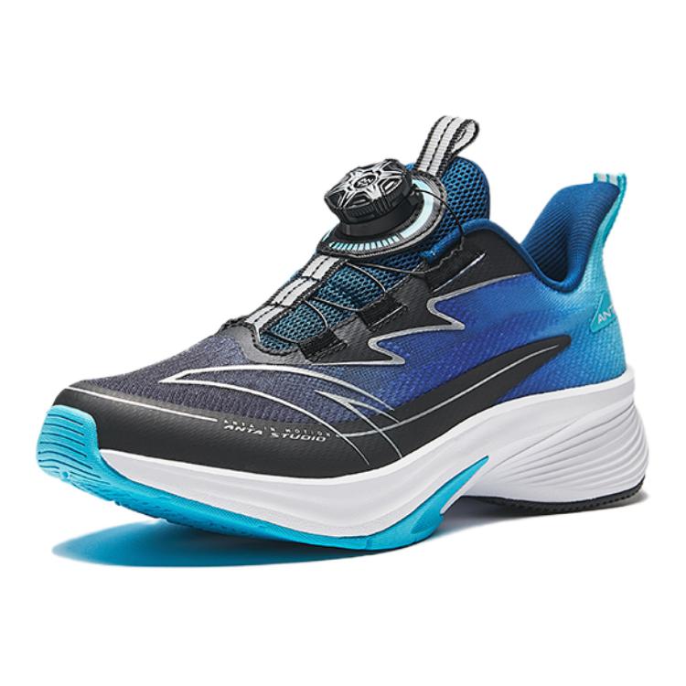 Anta Kids Hailang Lite Resilient Technology No-Tie Rotating Buckle Rebound Lightweight Shock Absorption Low-Top Running Shoes A12435507-4