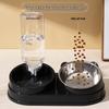 Automatic Double Bowl Pet Feeder: Slanted Stainless Steel Bowl for Cats & Dogs