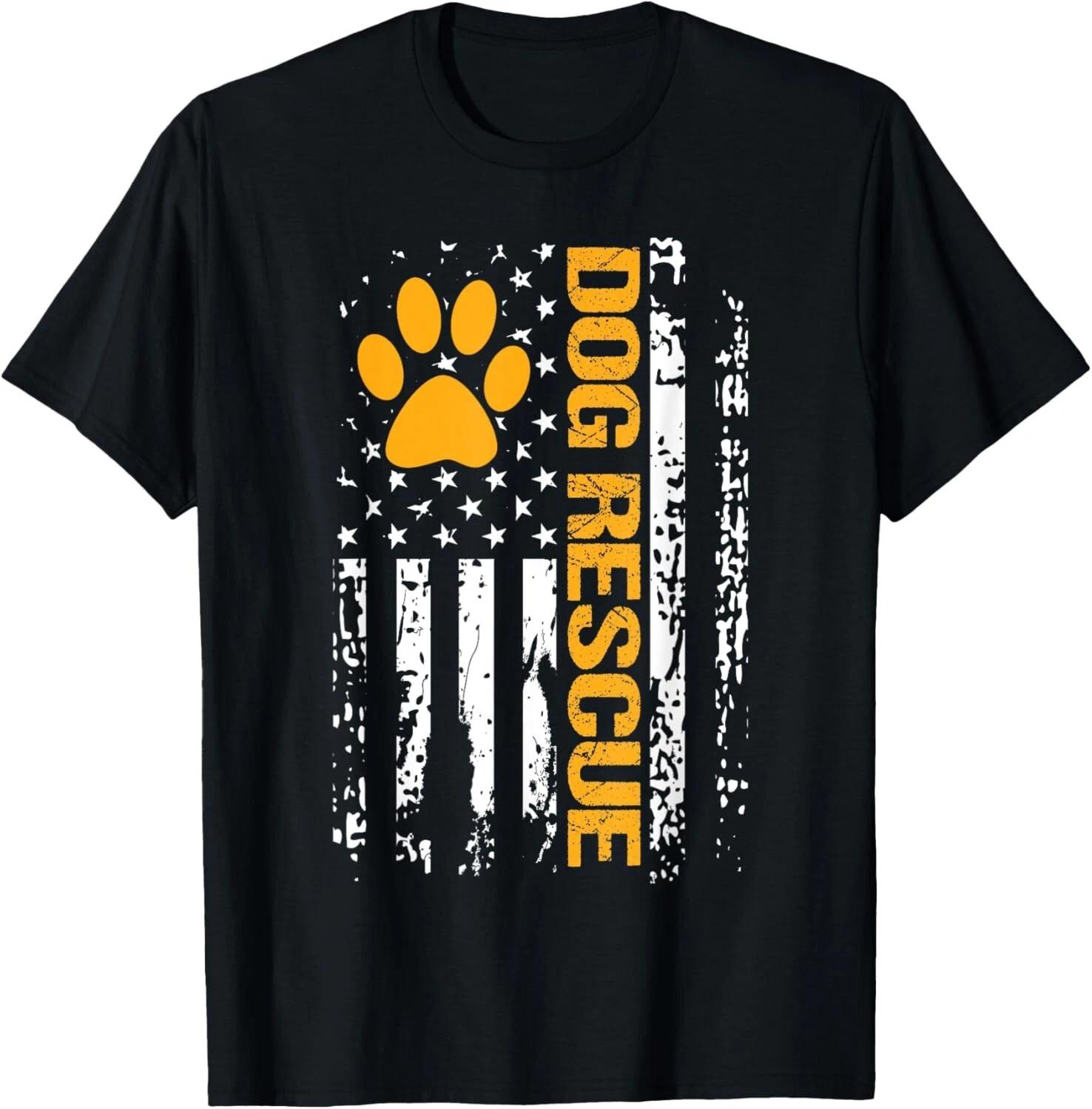 

Dog Rescue Shirt American Flag Dog Shelter Dog Adoption Gift Unisex T-Shirt S