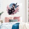 Cute Cartoon Fairy Girl with Flowers Butterflies Wall Sticker for Girls Room Dorm Decoration Friends Bedroom Decor