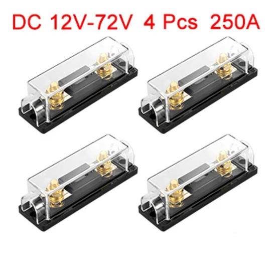 X Autohaux 4Pcs 0/2/4 Gauge Inline ANL Fuse Holder ANL Fuse Block With 200A 250A 300Amp  Electrical Protection Fusible For Cars