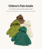 Children's Solid Color Kangaroo Pocket Hooded Sweatshirt - Autumn 2024