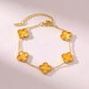 Lucky Clover Titanium Steel Bracelet - Light Luxury Fashion, Versatile for Commuting