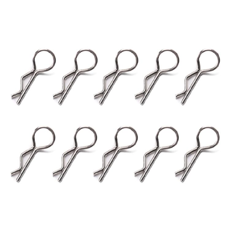 10-piece Stainless Steel Body Clips R-Pin for 1/10 1/8 Model Car Perfect Fits