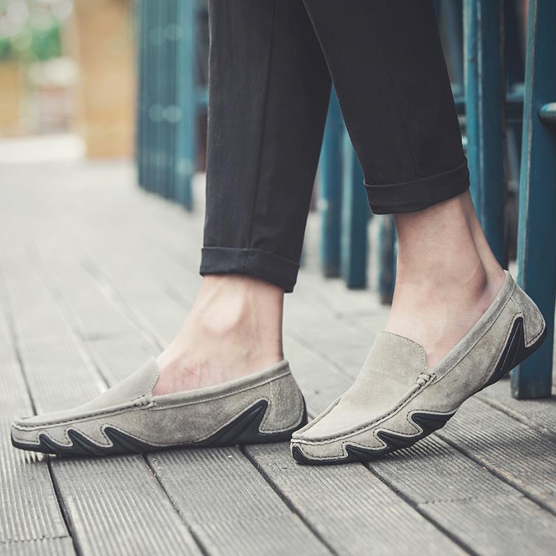 2026 Large Size 38-46 Men Loafers Shoes Suede Leather Man Moccasins Slip On Flats Octopus Sole Driving Shoes Casual Sneakers