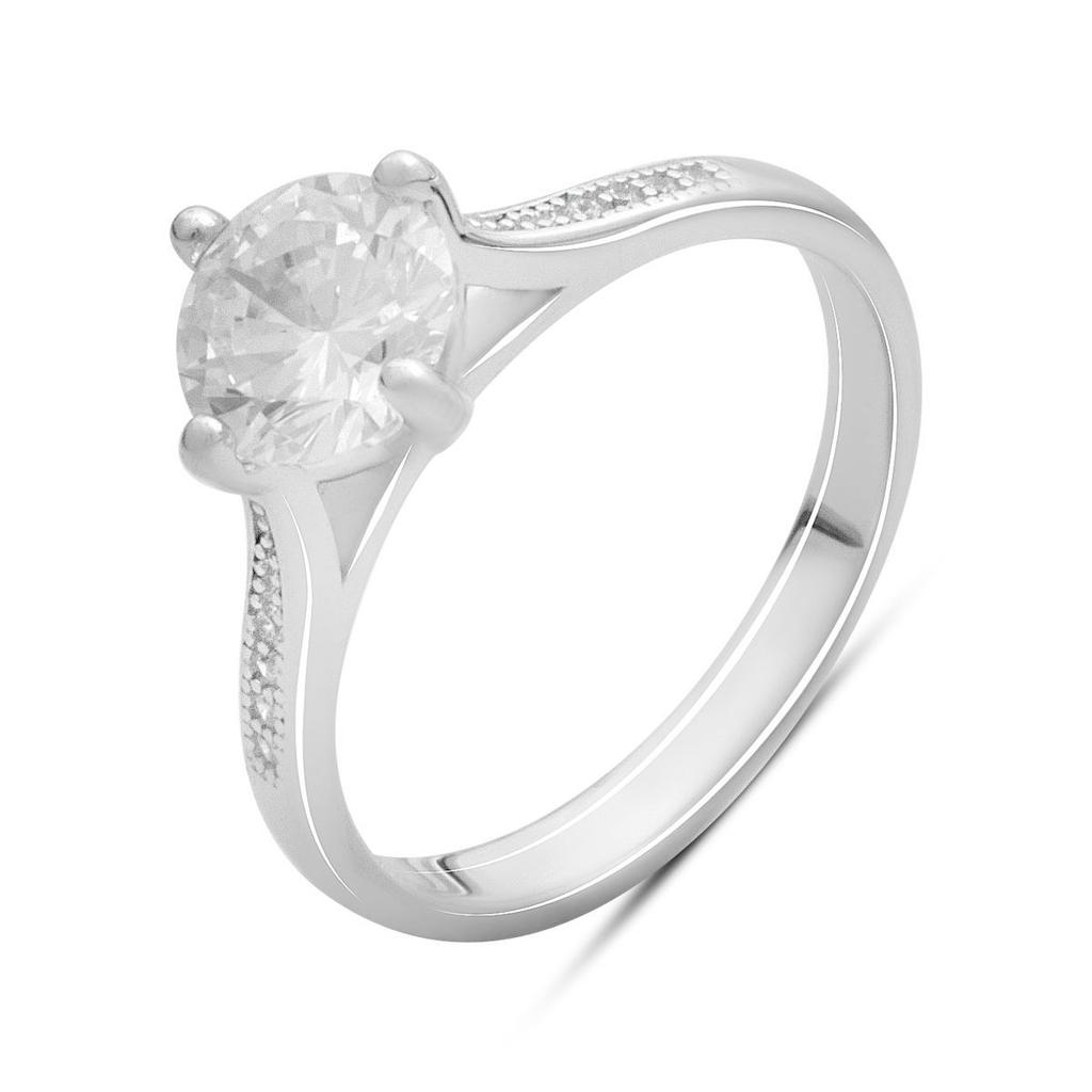Серебряное кольцо с фианитами, вес изделия 2,97 гр (2187202)