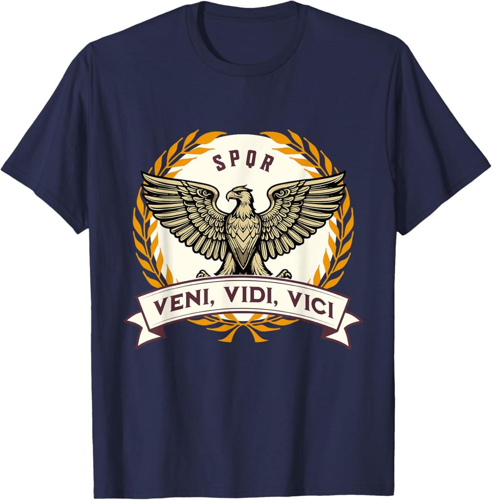 Veni Vidi Vici Julius Caesar Quote Ancient Rome TShirt 100 Cotton ONeck Short Sleeve Summer Casual Mens Tshirt Streetwear