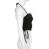 Spring Fashion Pure Desire Japanese Button Pleated Strap Exposed Umbilical Slim Hanging Neck Top Spicy Girls Sexy Small Vest Ultra-short Slim Tank Top
