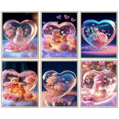 Diamant Malerei 5d Liebe Kleine Bär Landschaft Voll Platz Diamant Stickerei Mosaik Schneemann Handarbeiten Home Decor