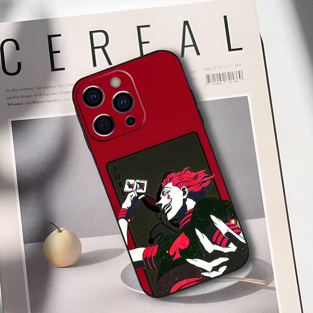 H-Hisoka H-Hunter X Hunter Phone Case For iPhone 17,16,15,14,13,12,11 Plus,Pro Max,XS,Soft Silicone Black Cover