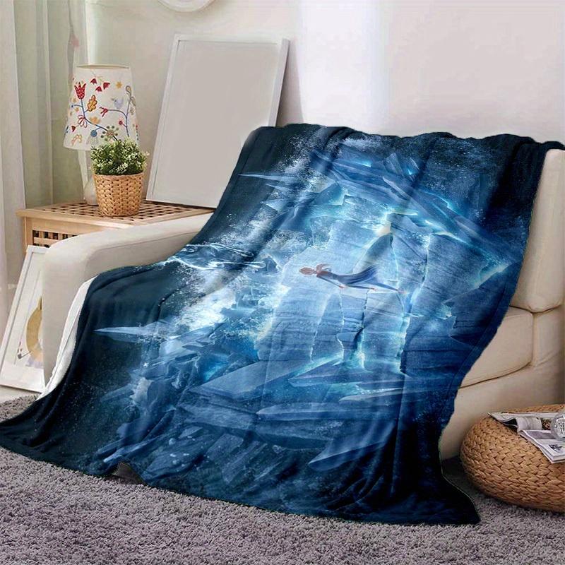 

1pc Fantasy Ice Castle Blanket, Magical Winter Wonderland Throw for Home, Office, Outdoor Use & Gift Idea 130x150cm