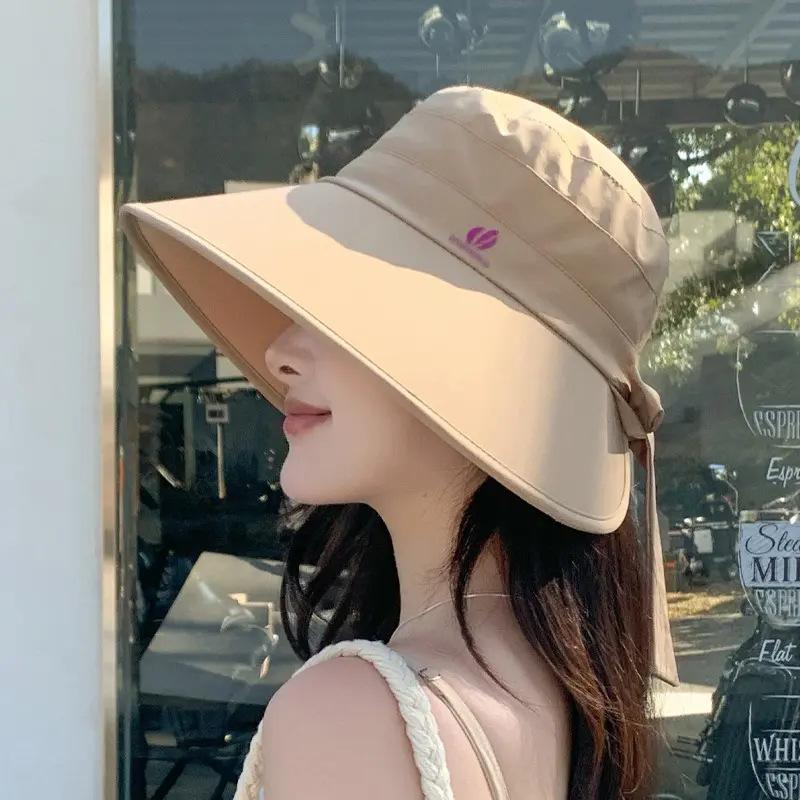 Hat Sun Hat Women's Sun Protection UV Protection Face Small Bucket Hat Outdoor Wrap-around Mountaineering Sun Hat