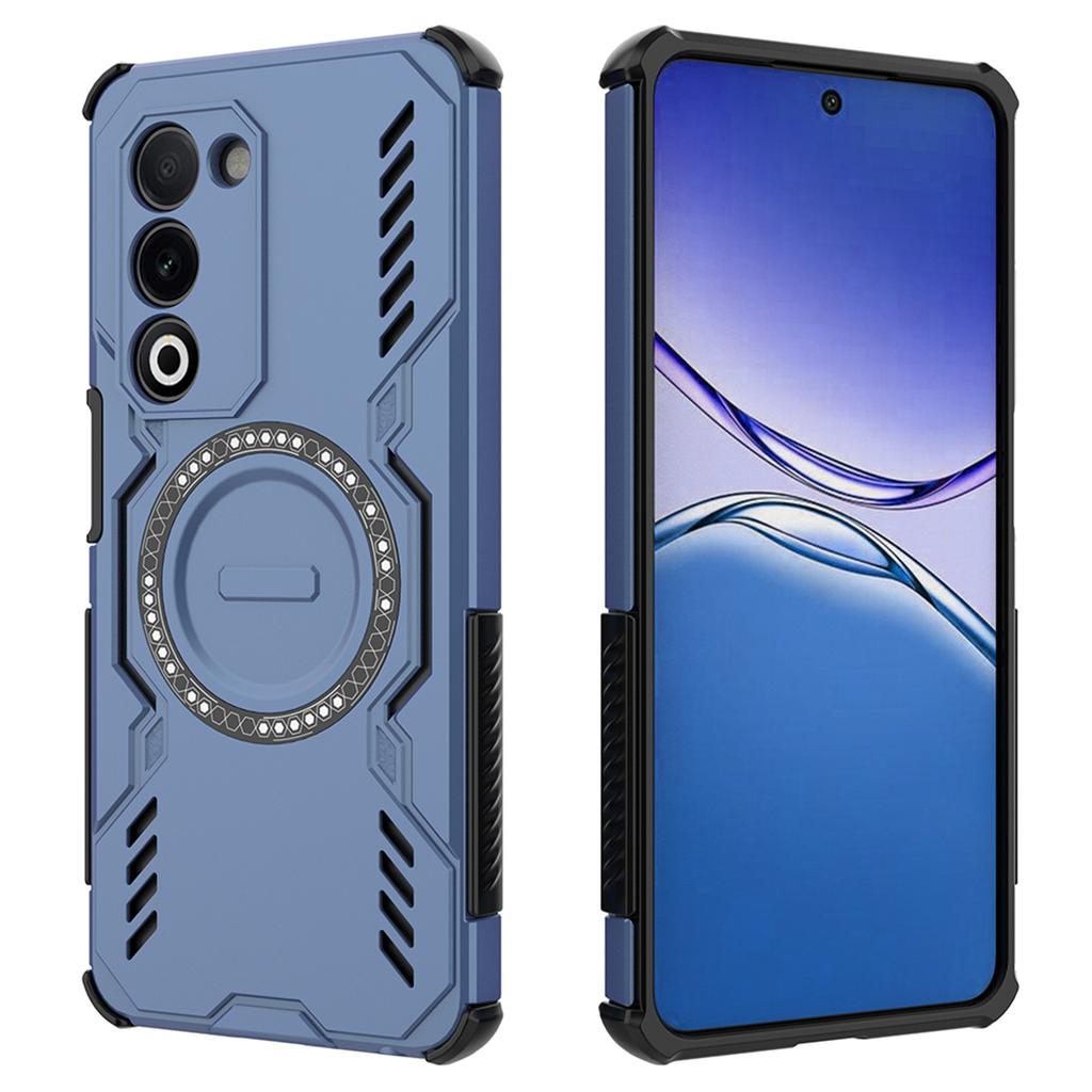 For Oppo A5 5G Magnetic Case Butterfly Armor Hollow Heat Dissipation PC+TPU Phone Cover