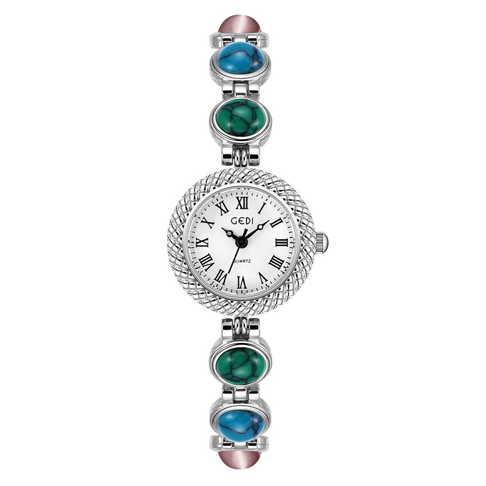 Bracelet Watch Women's Vintage Light Luxury Brand High-end Seven Color Chain Watches Ladies Fashion Quartz Wristwatches Gift
