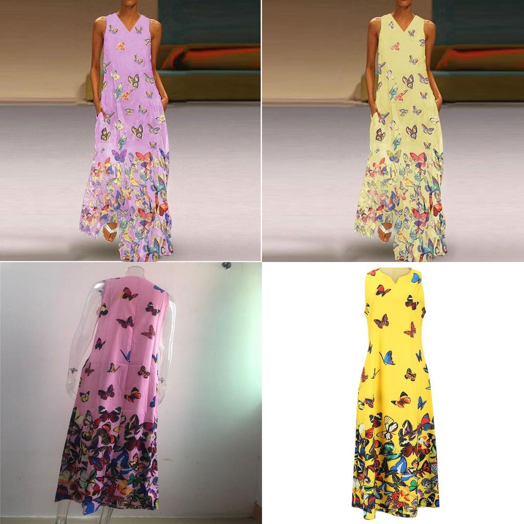 Elegant Women Sleeveless Bohemia Long Maxi Dress For Summer Beach Parties In Plus Sizes