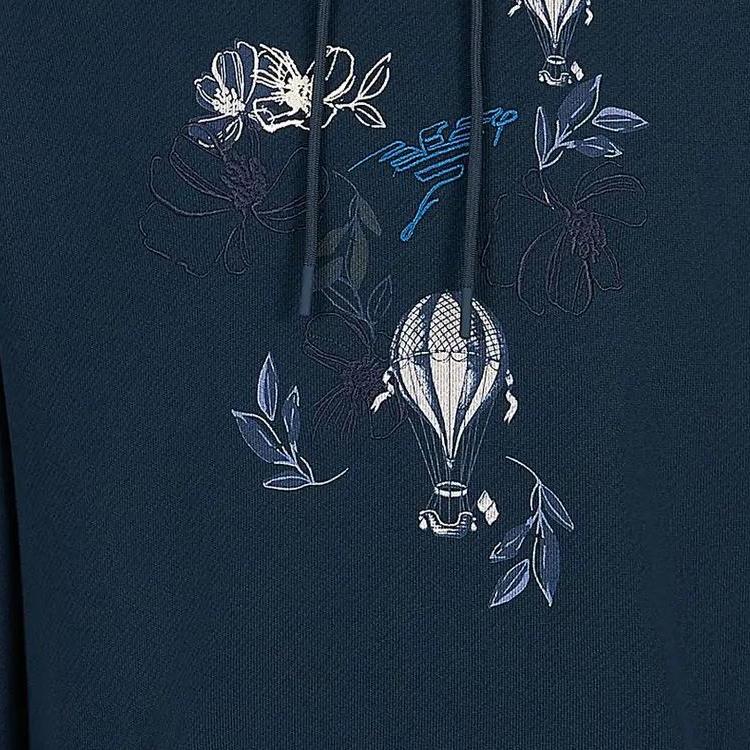 Emporio Armani Floral-embroidery Cotton Hoodie 6R1M8P-1J7DZ-0954