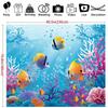 2D Plane, Background Fabric for the Underwater World - Tropical Fish and Coral Aquarium Scene, Polyester Fiber
