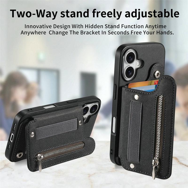 G15 G54 G86 Power 5G Luxus Hülle RFID Karten Leder Capa für Motorola Moto G56 G66J G85 G75 G55 G35 G05 G04 G14 G06 G84 Reißverschluss Abdeckung