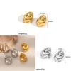 Stainless Steel Geometric Earrings For Women With Wrinkled Style For Fashion Casual Wear