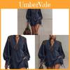 Elegante Vestito Suede Manica Lunga Collo Alto Stile Britannico per Uso Casual e da Festa