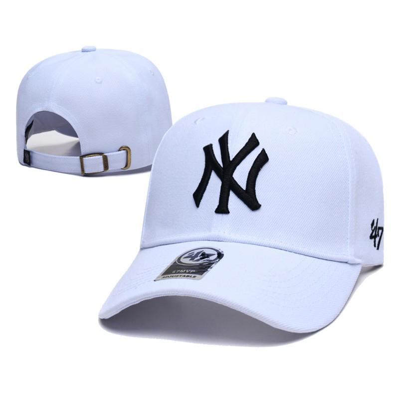 NY Baseball Cap Adjustable Embroidered Fashion Students Men Women Sun Hat Flat Brim