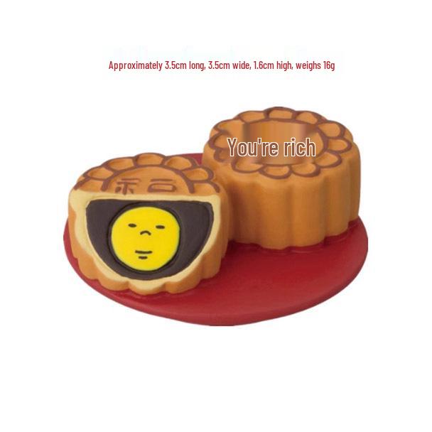 Mondfest Japanische Katze & Hase Figur Mondkuchen-Box Harz Dekor Geschenkset