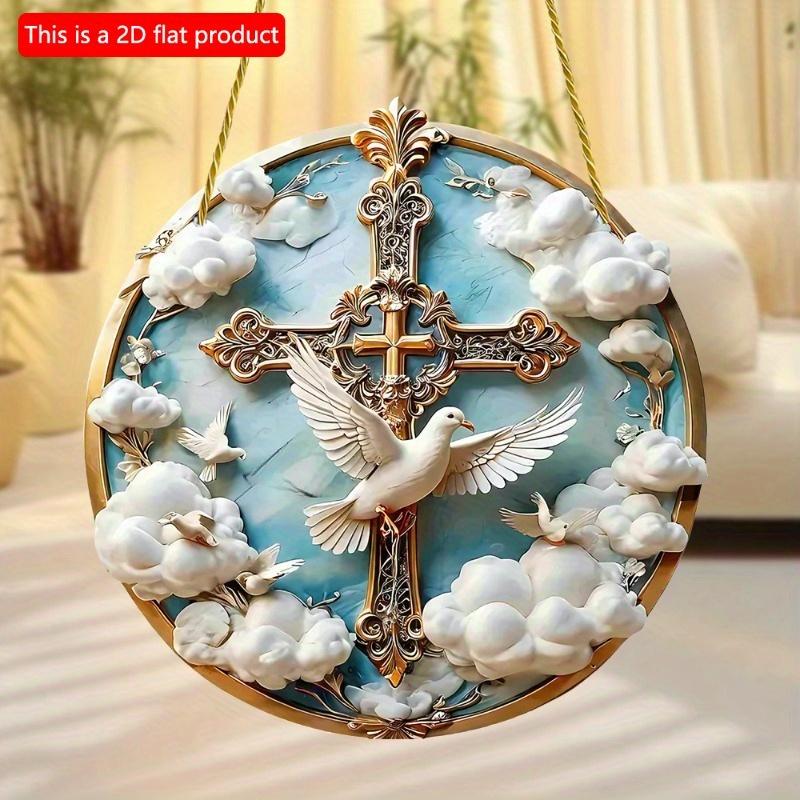 

2d Flat 20*20cm Stained Wooden Hanging Animal Colored Disc Home Wall Decor Chain Pendant Decor Chandelier Chain Cover 20*20cm