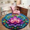 Lotus Mandala Artwork round carpet Chair cushion Round Entryway Rug, Soft Round Rugs for Living Room, Bedroom, Circle Carpet decor gifts