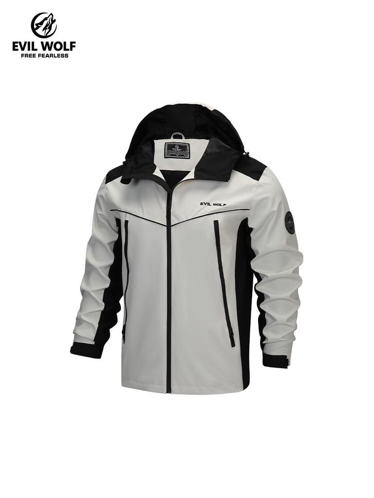 Vielseitige Herren Winddichte Kapuzenjacke für Frühling/Herbst, Outdoor Bergsteigen & Sport