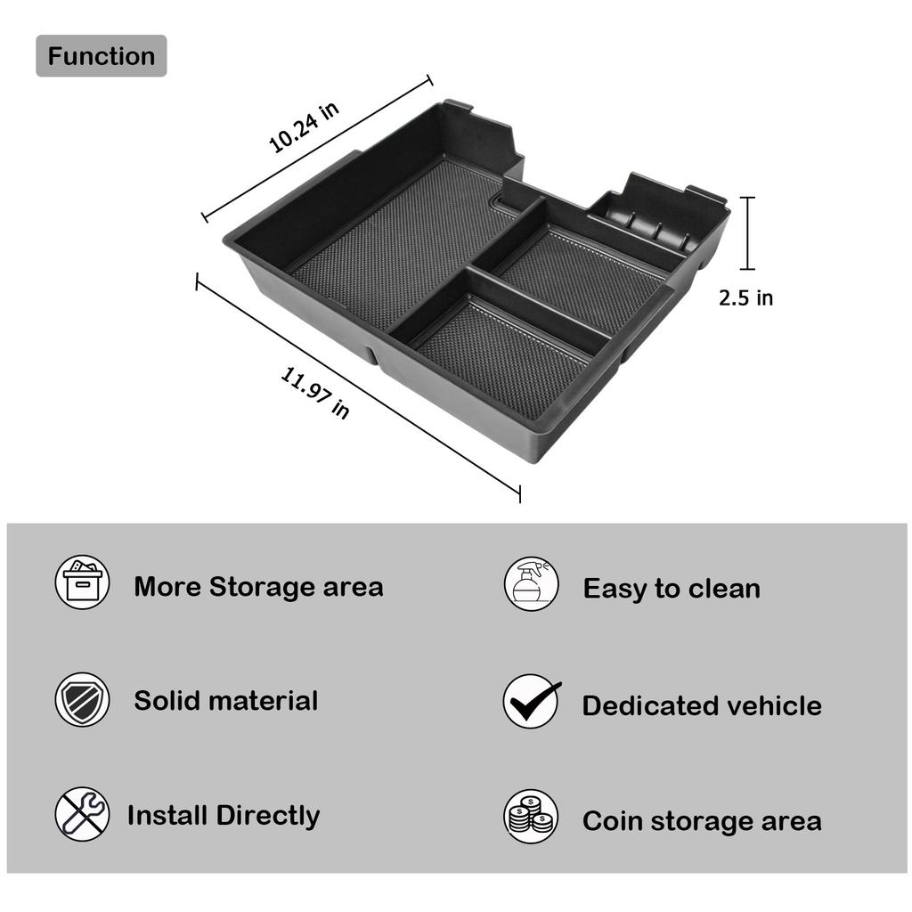 For GMC Hummer EV 2025-2025 Car Center Console Organizer Armrest Box Storage Tray Secondary Car Interior Storage Box Accessories