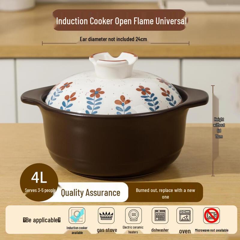 Hanyou Japanese Heat-Resistant Clay Pot Casserole