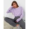 T-shirt da donna a maniche lunghe minimalista, tessuto morbido di alta qualità, silhouette ampia e squadrata per il comfort di tutto il giorno