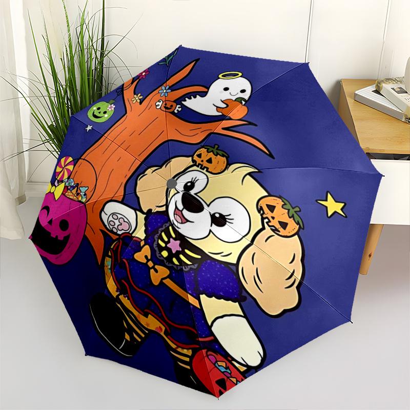 1pc Dressed-Up Dog CookieAnn Halloween Fun Automatic Opening and Closing Umbrella, Lightweight 3-Fold, With Cute Cartoon Characters, Suitabl