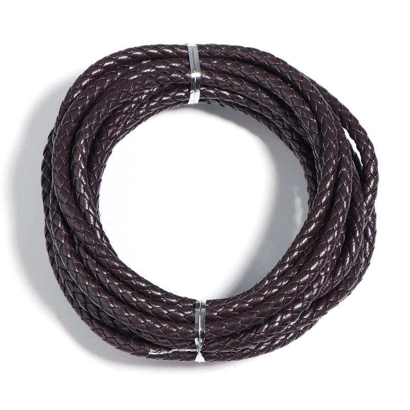 5 metri 6mm Corde in Pelle Intrecciata Corda Rotonda in Pelle Cordino per Fai da Te Ciondolo Collana Intreccio Bracciale Gioielli Materiali per la Creazione