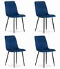 LAVA Chair - Navy Blue Velvet X 4