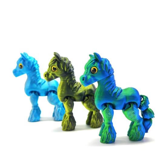 Figurine de Cheval Imprimée en 3D Articulations Mobiles Statue de Poney Jouet Fidget Anti-Stress Modèle Animal Éducatif Ornement Décoration de Bureau
